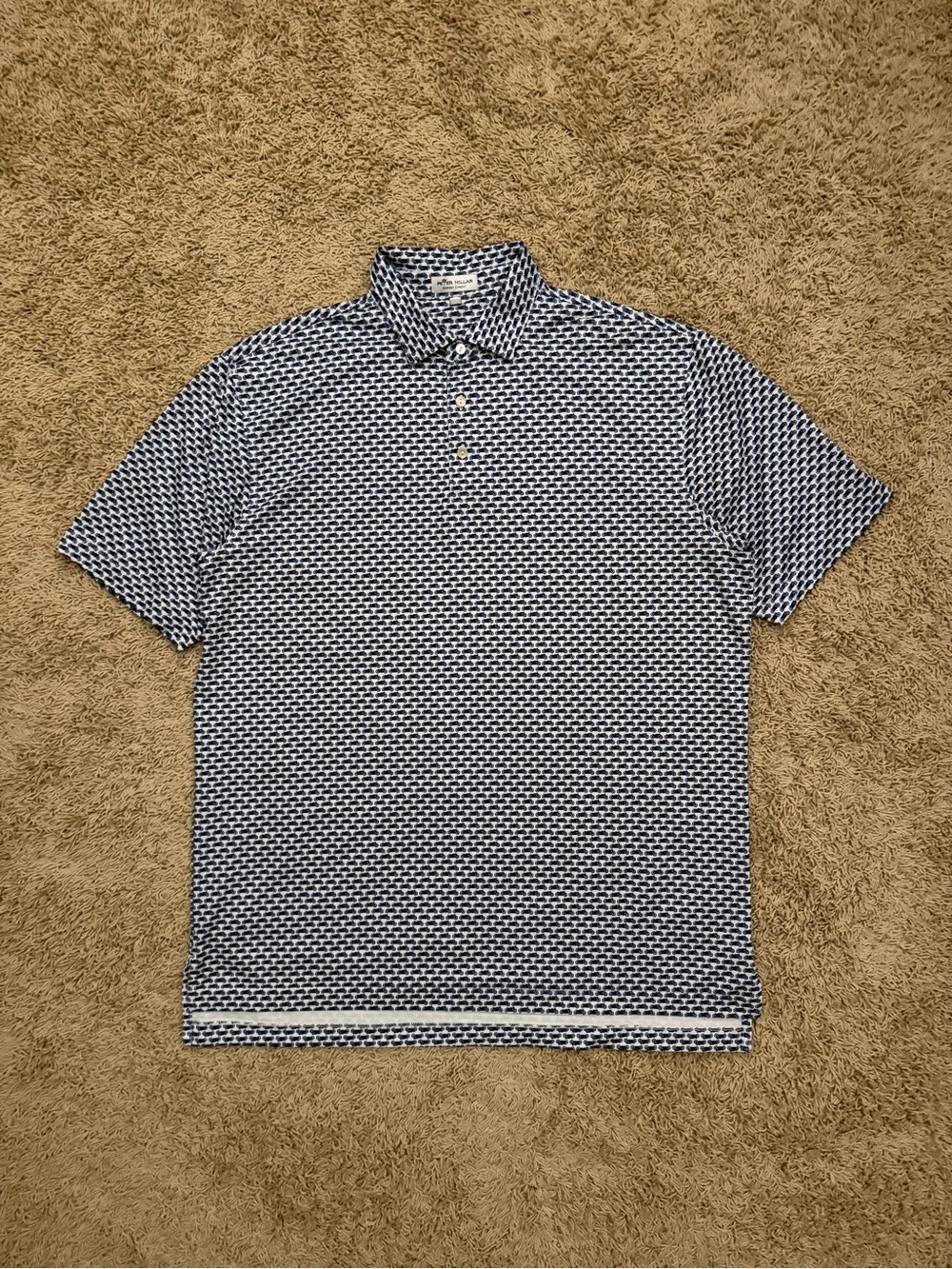 Peter Millar Dallas Country Club Polo Shirt Men L Summer Comfort Golf Motorcycle